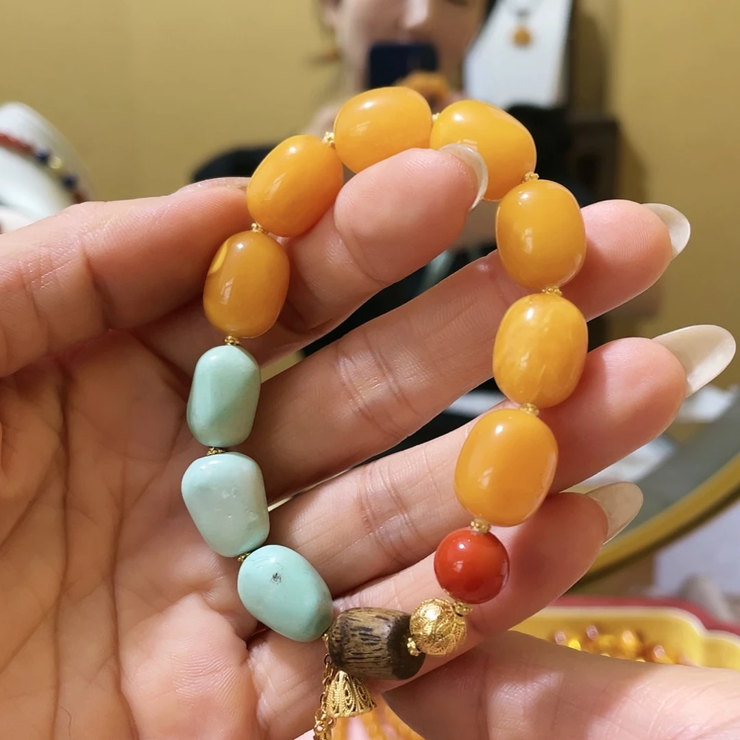 【闪购商品】手链琥珀银S925镶嵌