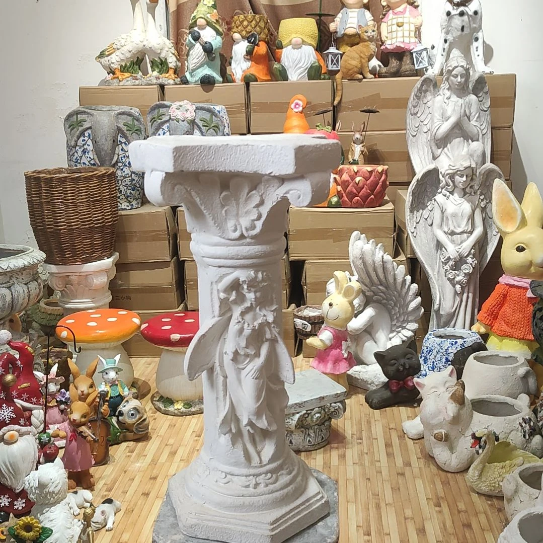 合成树脂氧化镁天使罗马柱摆件