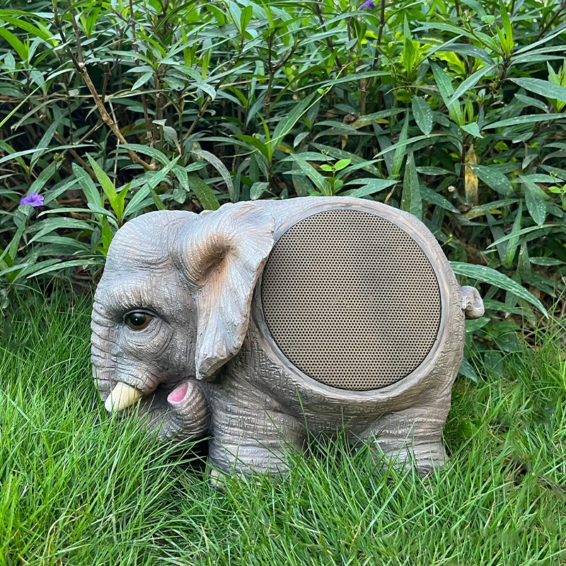 新款太阳能蓝牙音响户外花园别墅仿真大象音箱防水室外装饰摆件