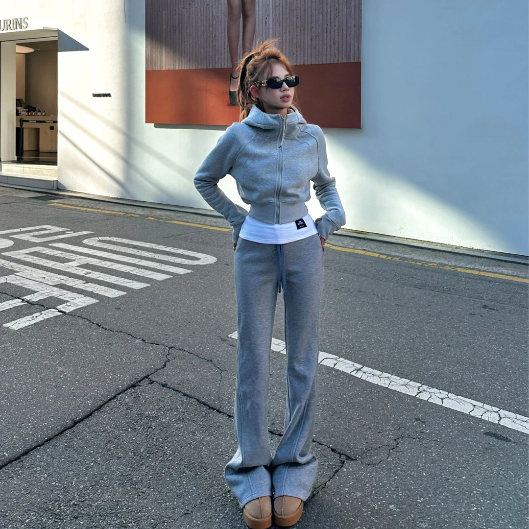 XIAOXIN【显瘦休闲裤】韩系秋冬百搭显瘦加绒休闲裤LWJ24D4K2507