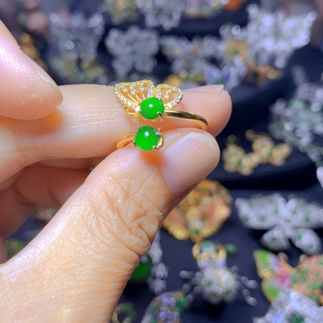 翡翠银S925镶嵌吊坠(不含链)天然翡翠