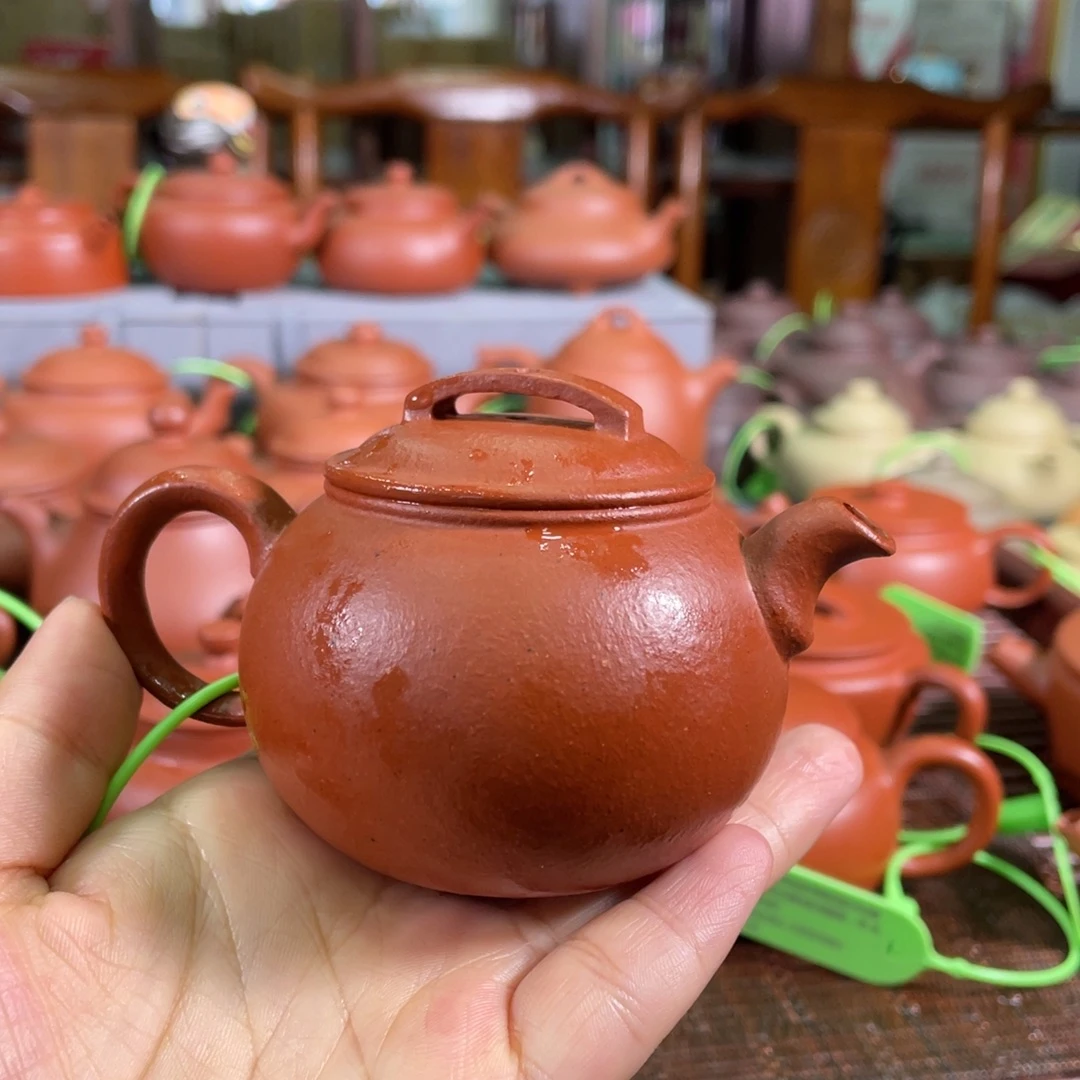 茶壶紫砂原矿紫砂大红泥110cc