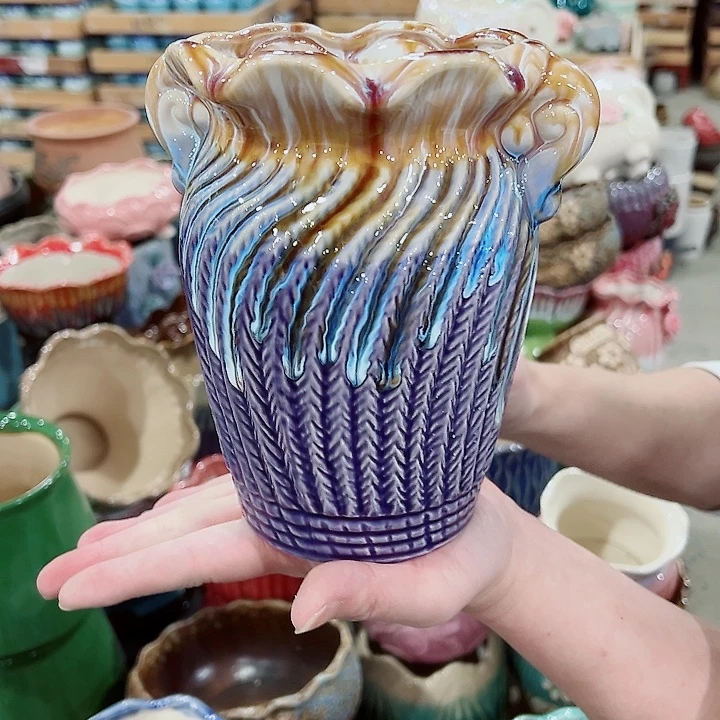 有孔，凑单福利满10元发货陶瓷多肉花盆！