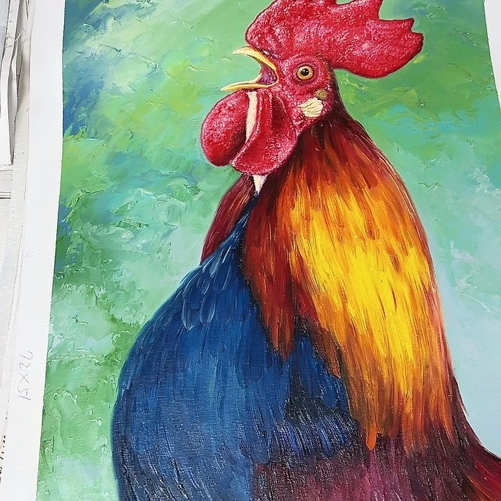 油画恭喜之一仔仔细细