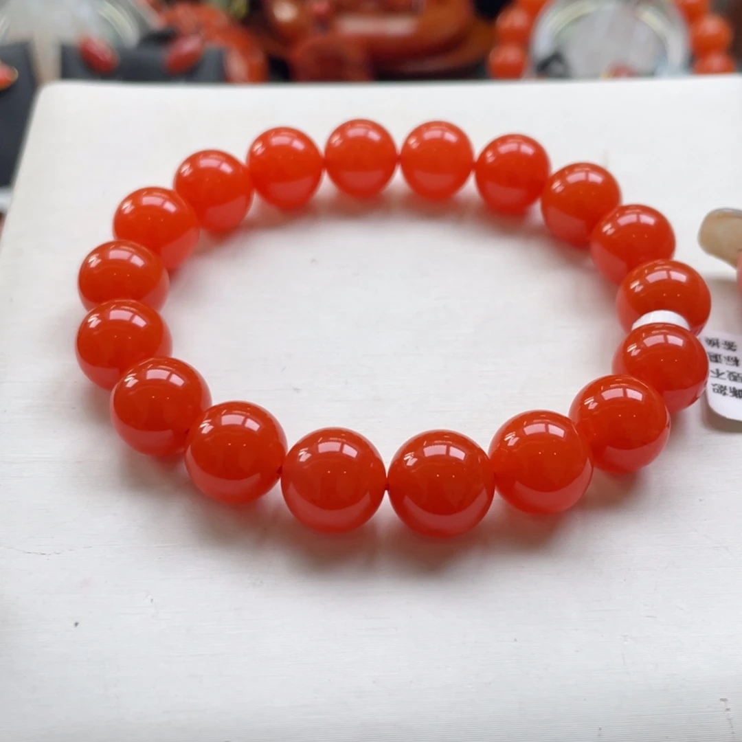 南红玛瑙未镶嵌天花板保山南红单圈11+mm