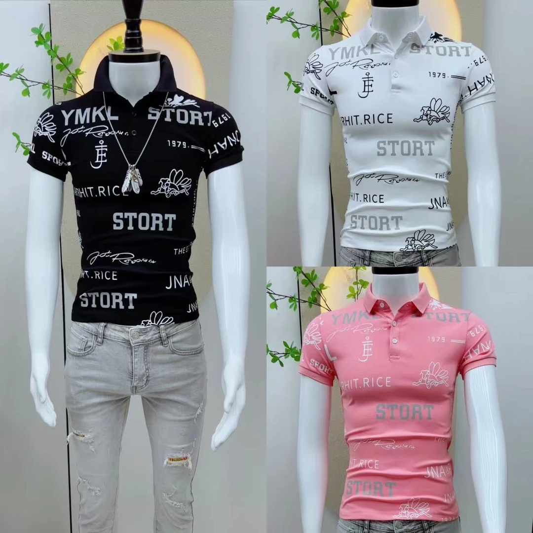 【夏季青货】潮男个性字母POLO衫简约修身时尚翻领