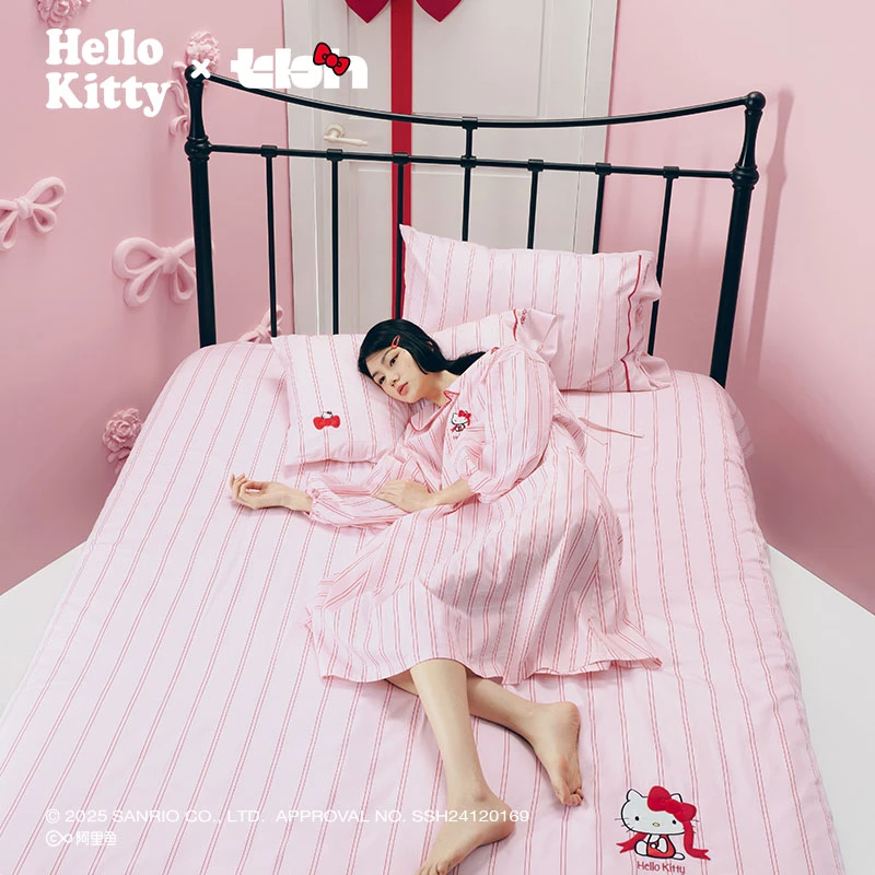 tbh野兽派家居Hello Kitty床上用品全棉提花四季套件dr