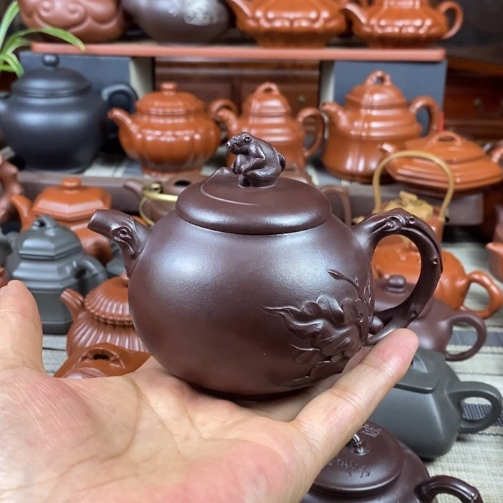 茶壶紫砂猴桃280CC原矿老紫泥特价