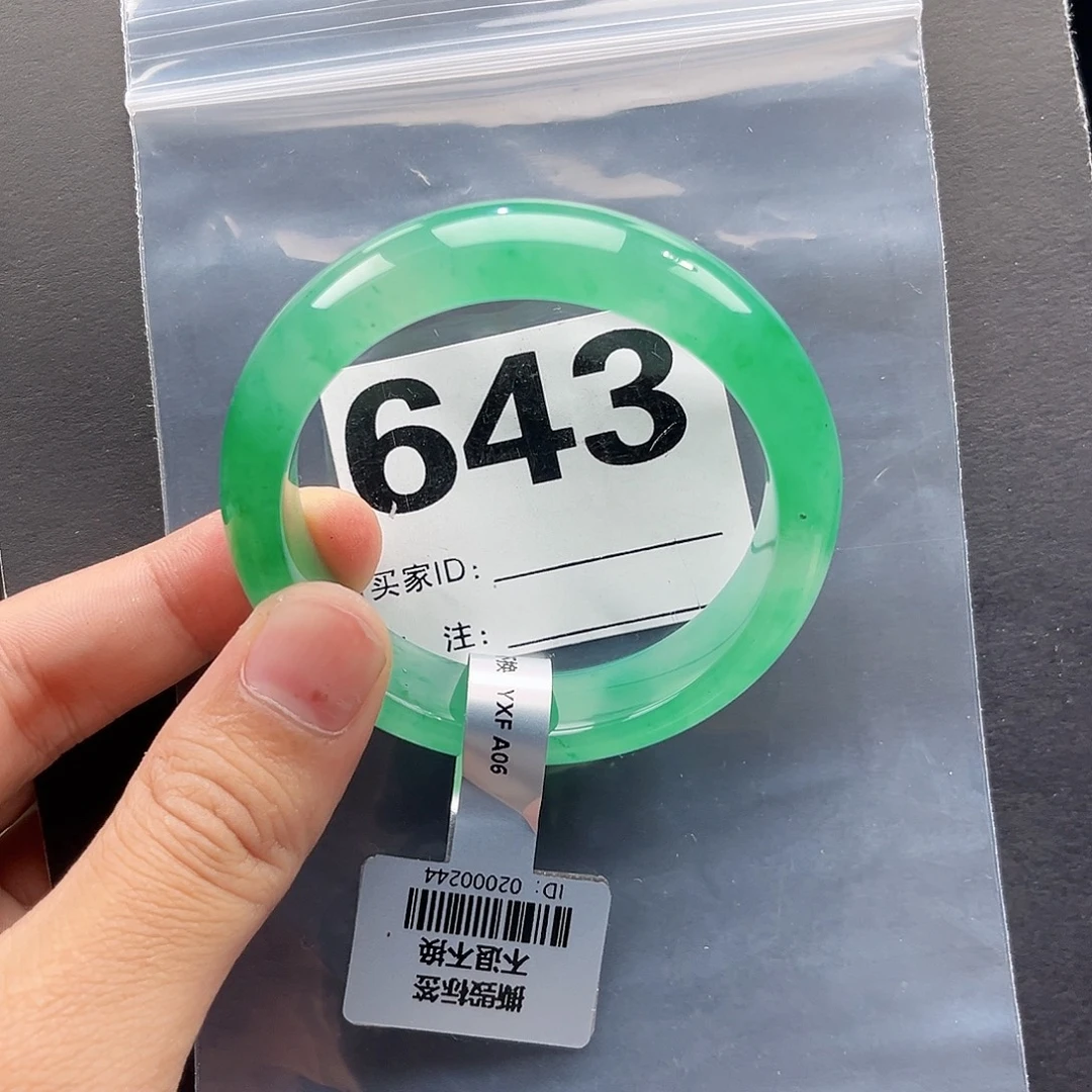 未镶嵌手镯石英质玉（非洲翠）5354圈口643