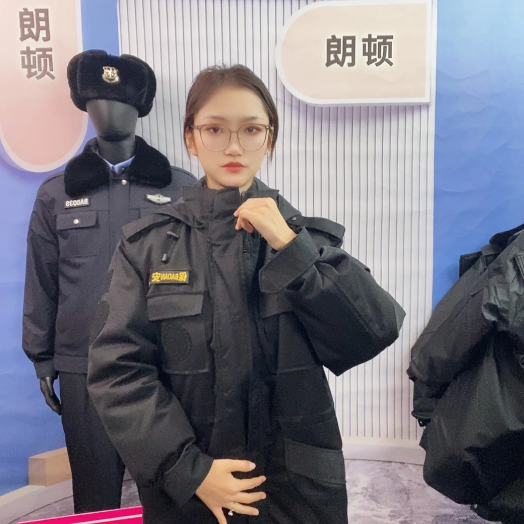 斜纹棉中长男士190码白色保安标