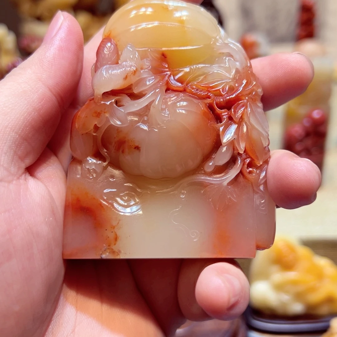 寿山石印石结晶芙蓉