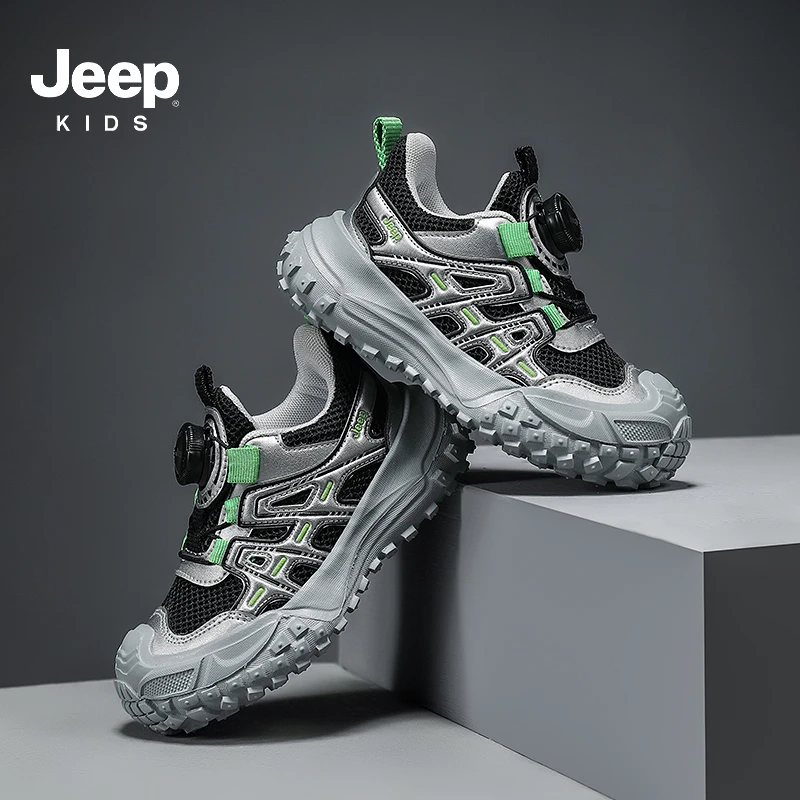 JEEP吉普秋日轻盈童鞋2025新款透气网面小童运动鞋防滑耐磨潮款