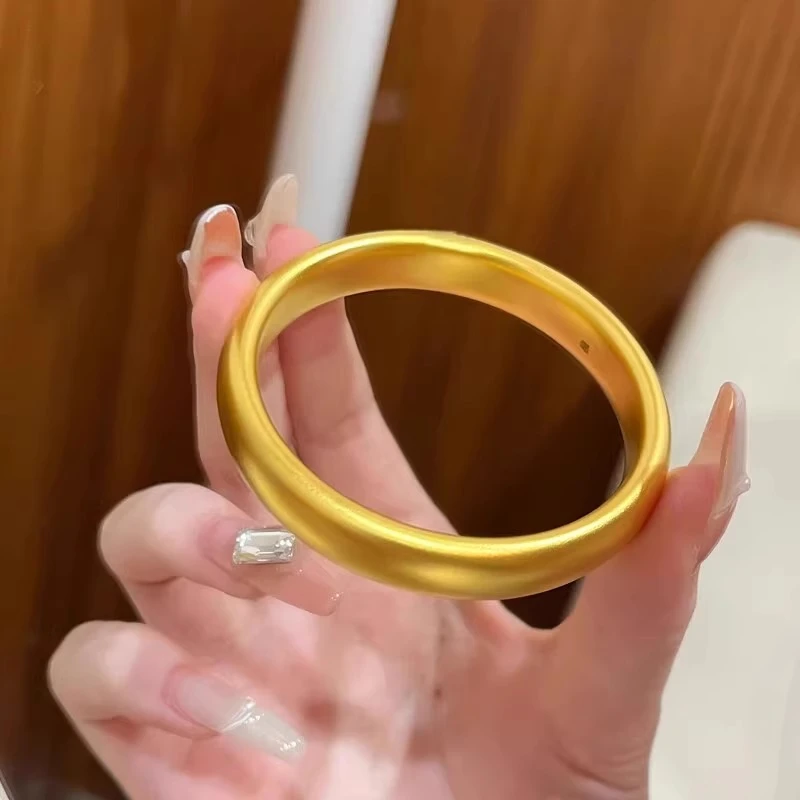 瑞诺黄金轮胎手镯女新款999足金时尚金镯子本命年礼物送女友