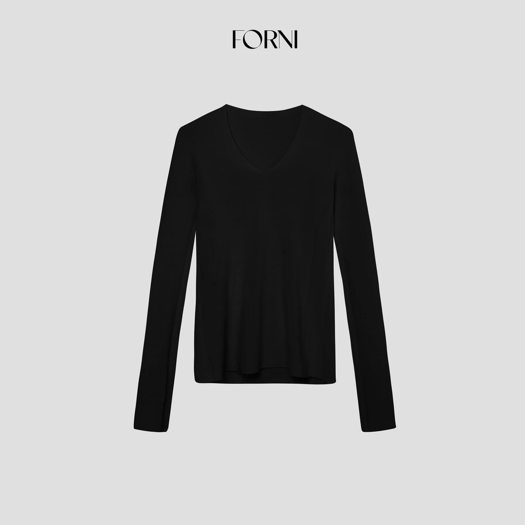 FORNI  天使的蔑视V领针织衫V领针织衫显瘦气质白色针织衫女