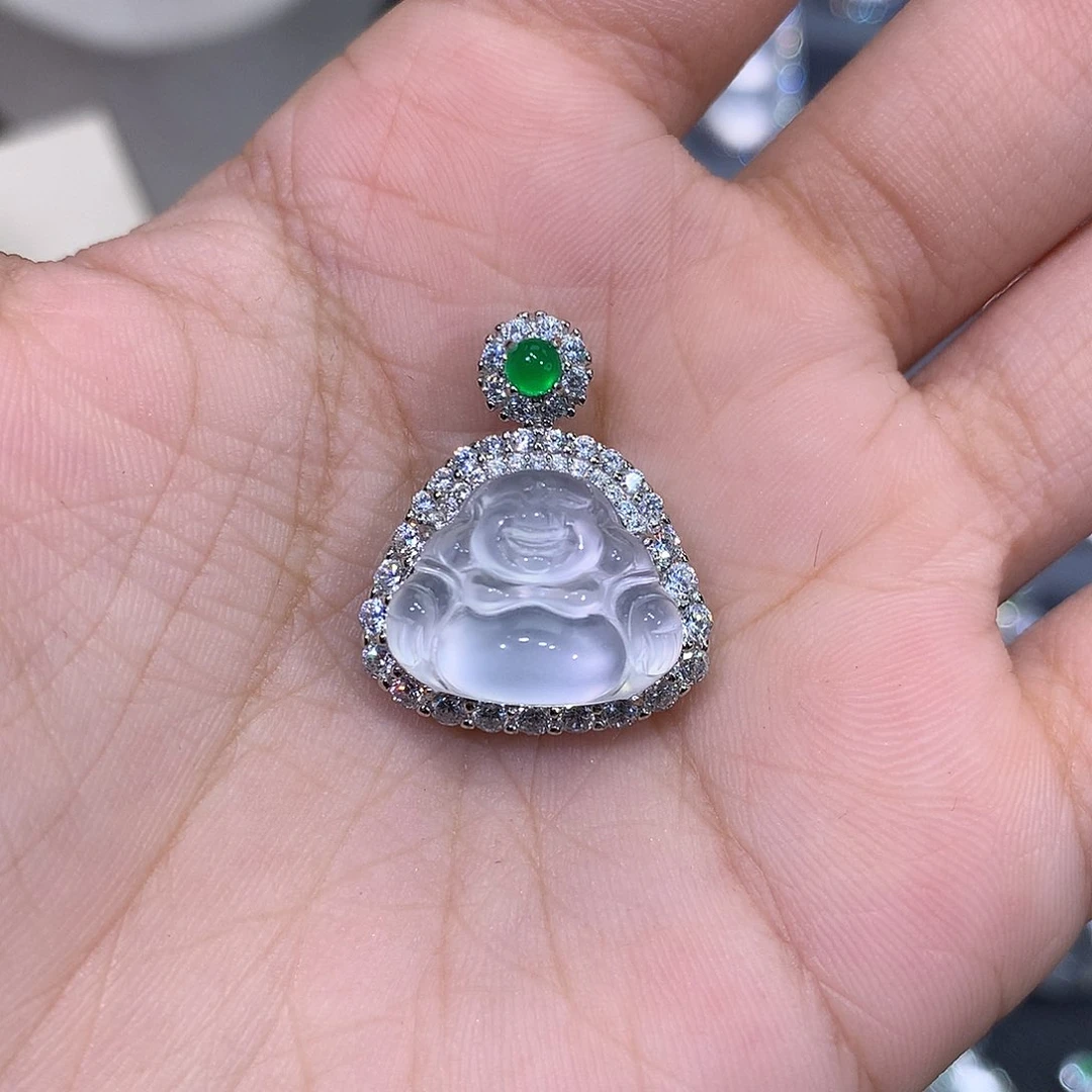 石英质玉吊坠(不含链)银S925镶嵌?33