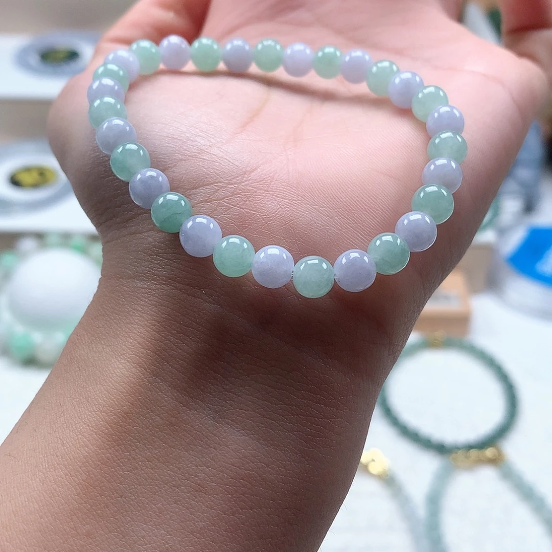 翡翠未镶嵌手串卡6.2