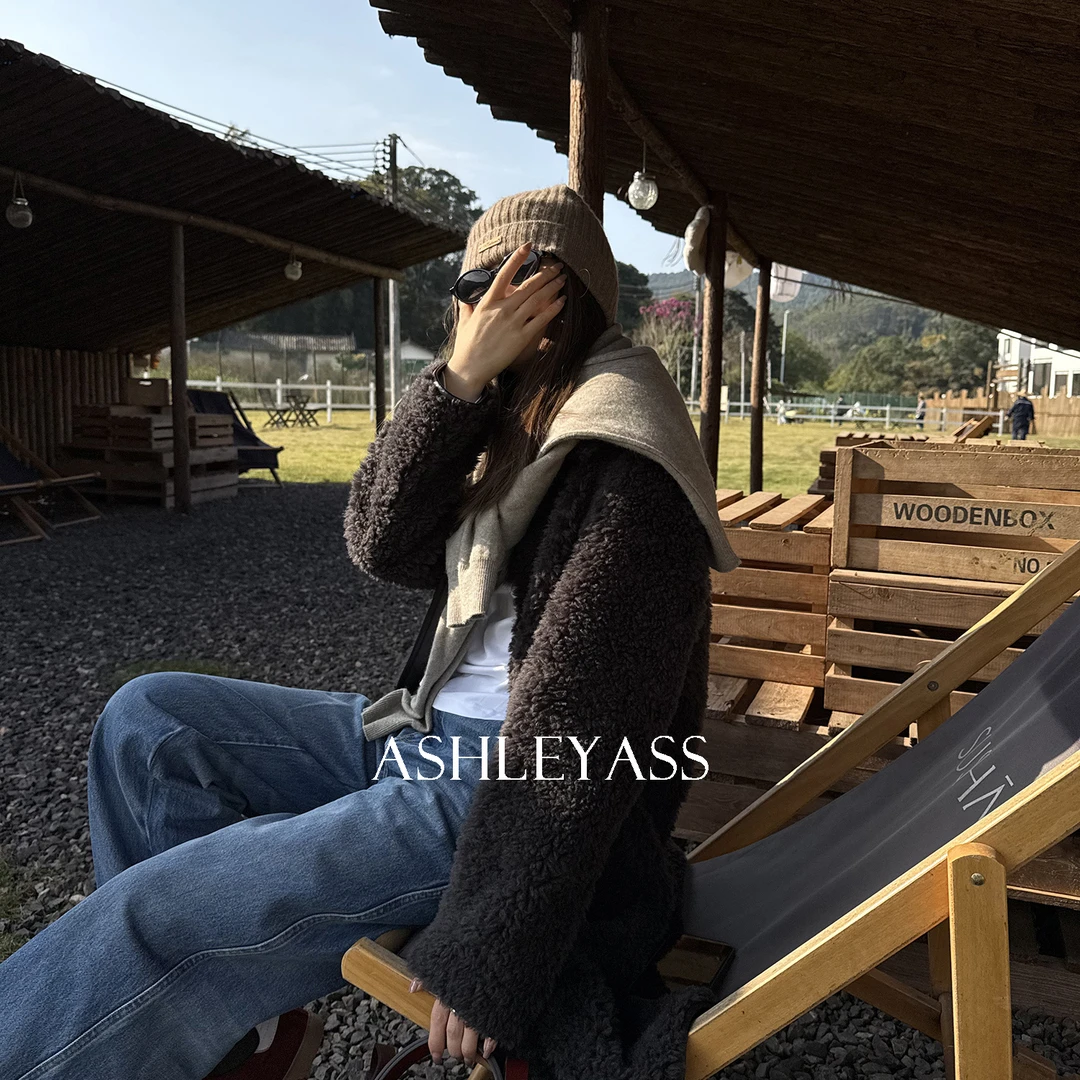 【ASHLEYASS】颗粒羊毛轻盈柔软保暖毛呢外套LSS241718S
