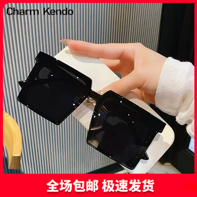 Charm Kendo墨镜女2025新款方形百搭气质大框显瘦太阳镜偏光眼镜