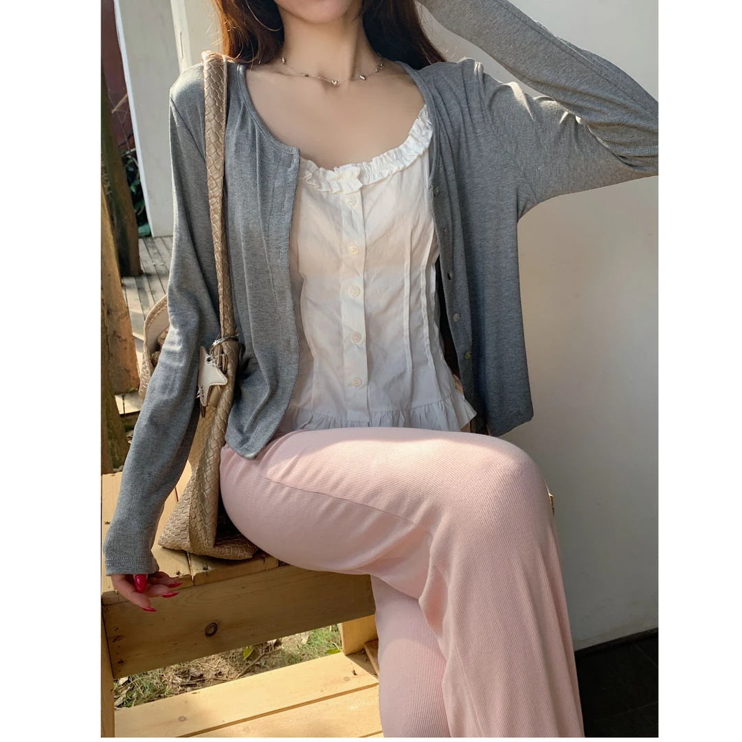 夏季韩系法式甜美纯欲吊带上衣z061