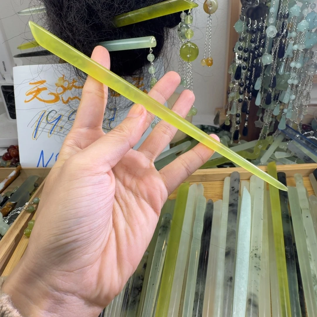 蛇纹石玉合金发饰