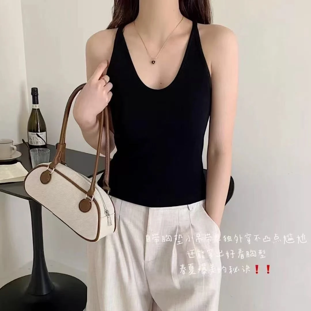 【KM】-夏季穿搭神器简约款显瘦百搭背心（带胸垫哦）2703