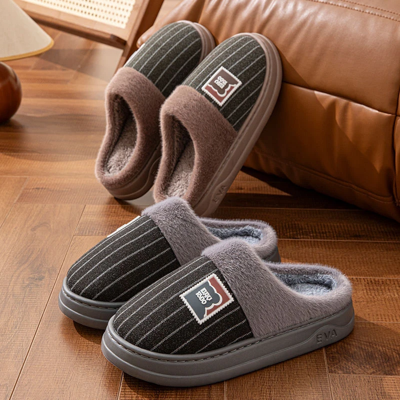 2025新款冬季男士大码棉拖鞋室内家居防滑家用保暖厚底拖鞋男冬