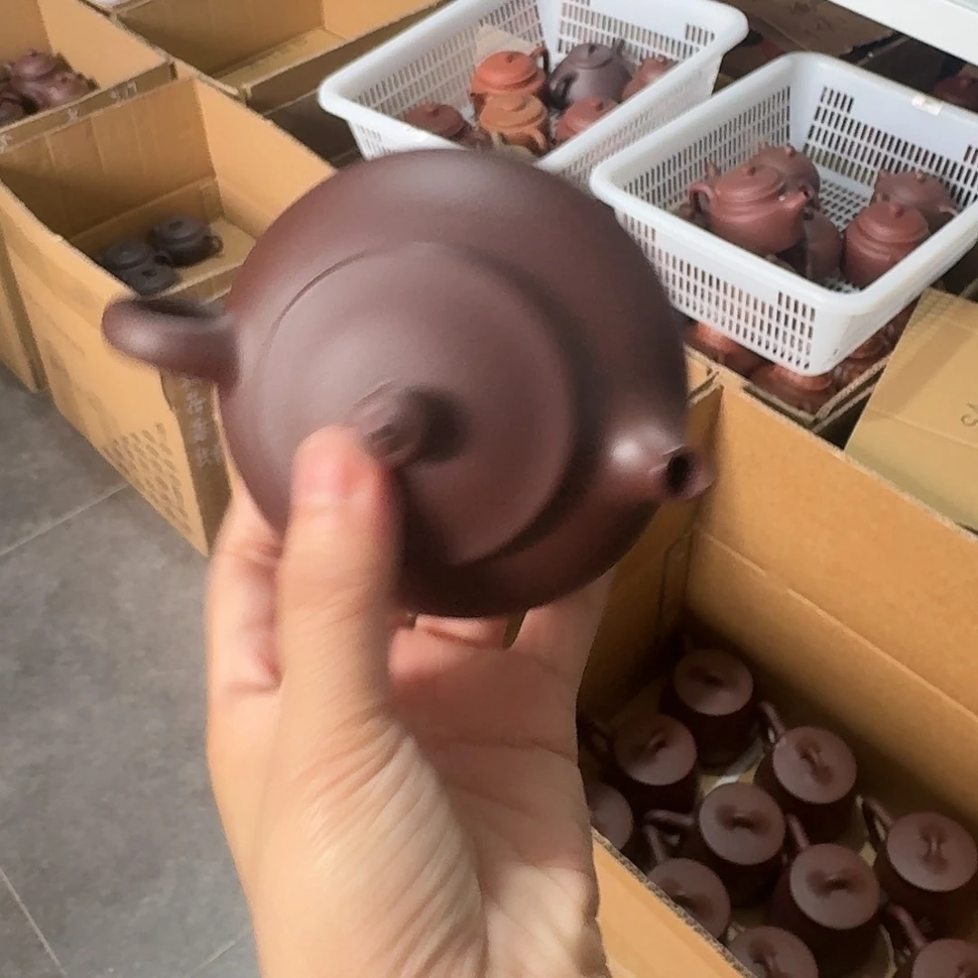 茶杯紫砂尾单微瑕紫泥寒江