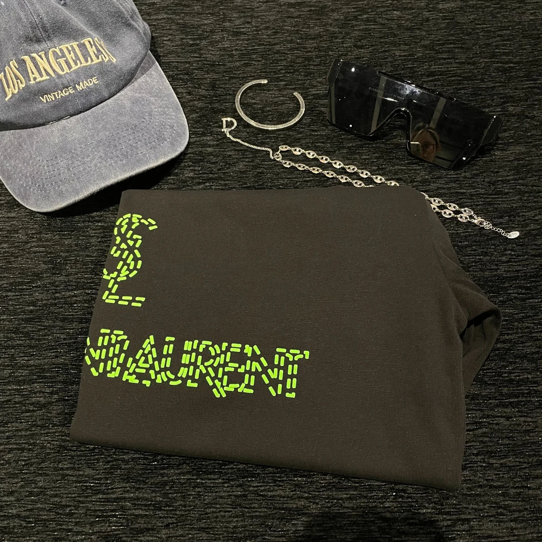 25春夏季新款潮流休闲T恤【6825】绿条羊数琳