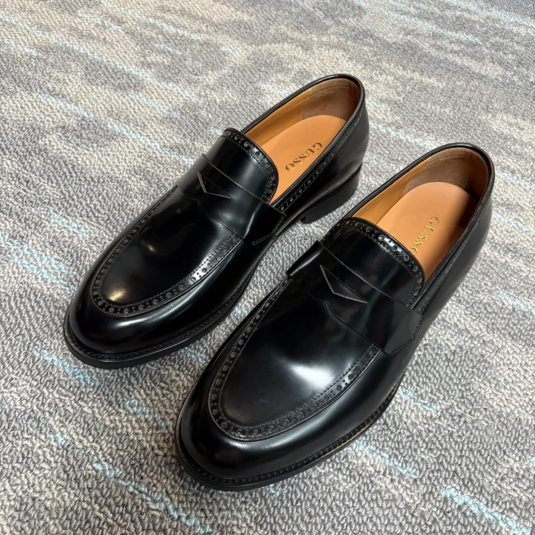 2025高端手工皮鞋英伦风男士百搭经典一脚蹬鞋舒适时尚商务乐福鞋