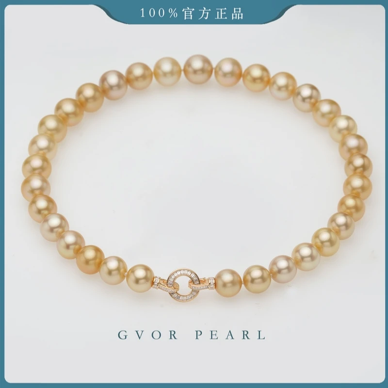 正品 极光甄选 大颗粒金珠 丨高定11-12-14mm海水珠项链 A1756