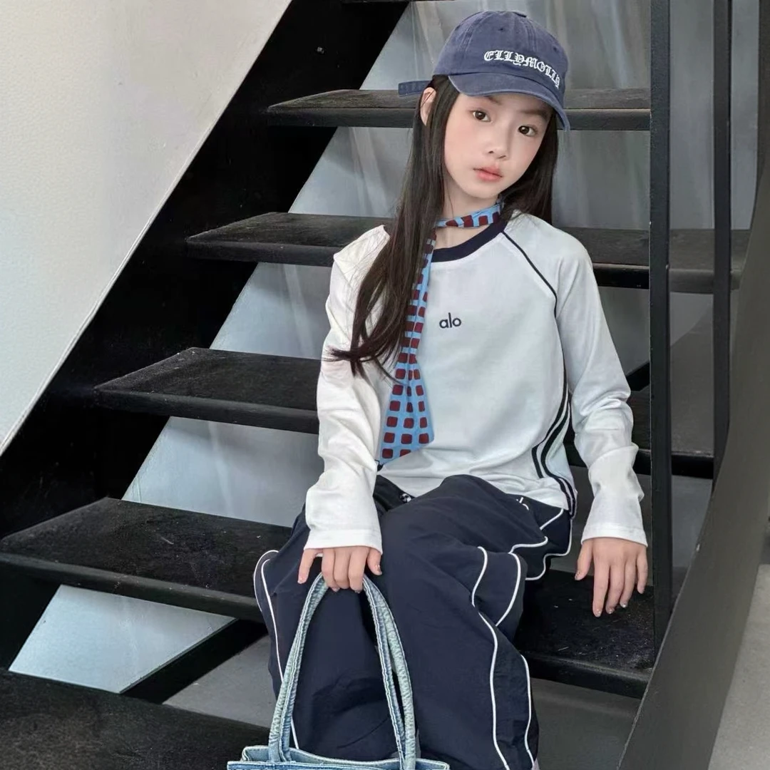 女童套装2025新款洋气短款t恤大童女孩时髦T恤253079