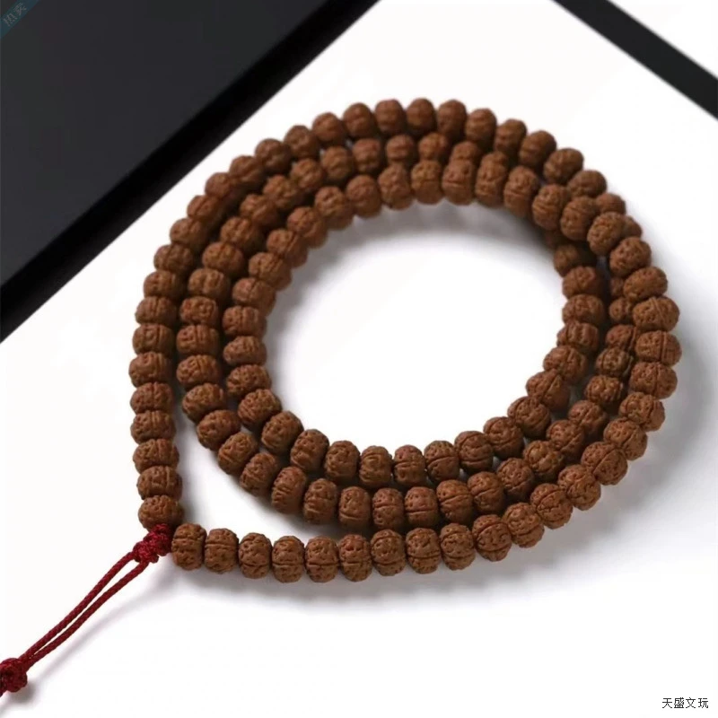 天然小金刚金刚菩提108颗手串一代盘龙金蟾五六瓣文玩挂脖手链