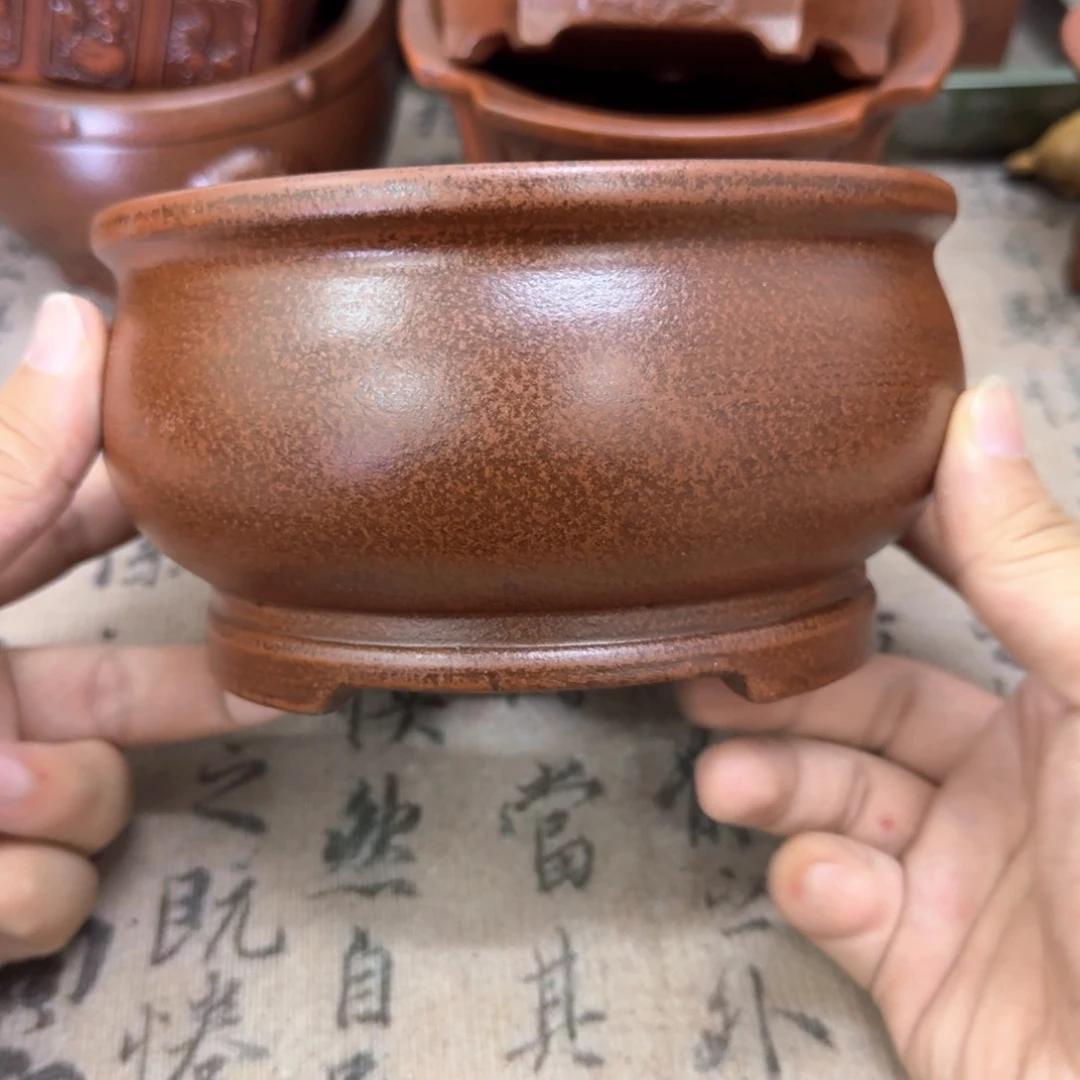 紫砂花盆14.5x8内经紫砂花盆