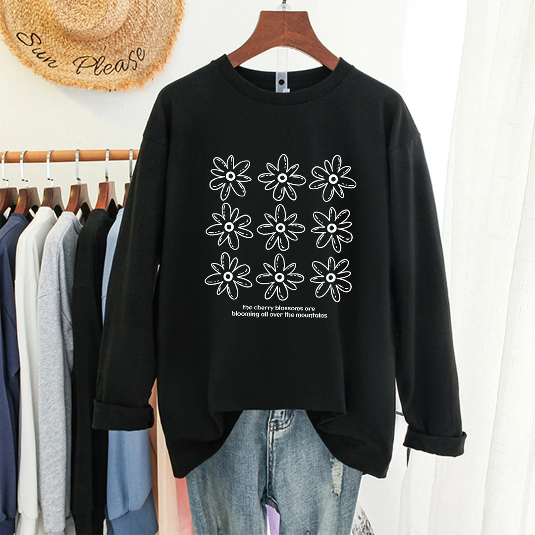 2025秋季新款大码宽松长袖T恤女240斤胖mm显瘦遮肚内搭上衣打底衫