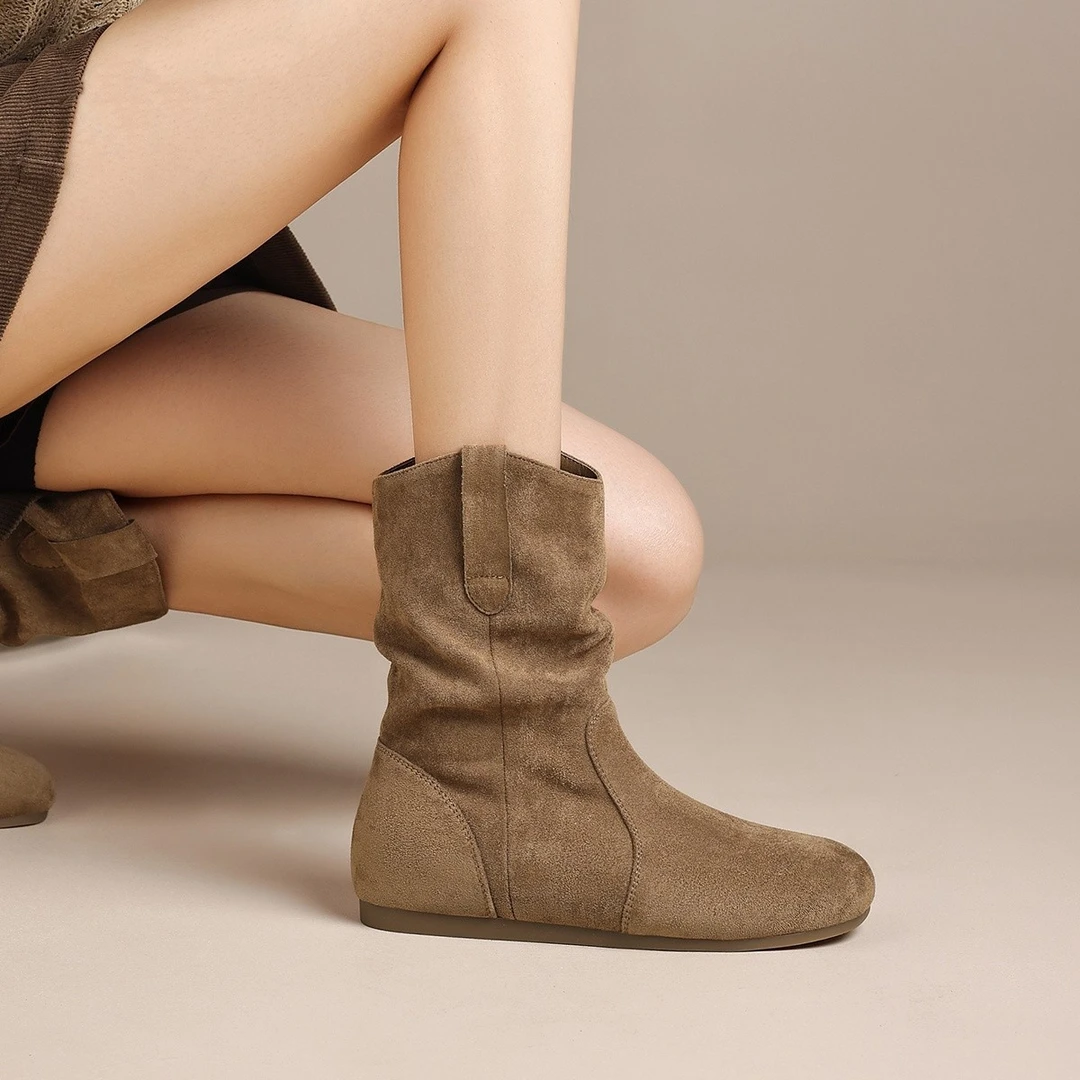 卓诗尼芙妮内增高勃肯短靴女靴2025新款秋季爆款鞋子堆堆靴马丁靴