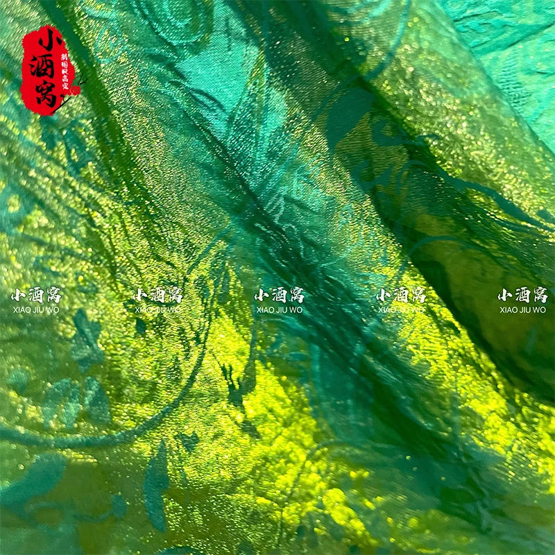 [伊人-圆领]小酒窝新国风 新中式时尚提花中长款上衣-前58后61