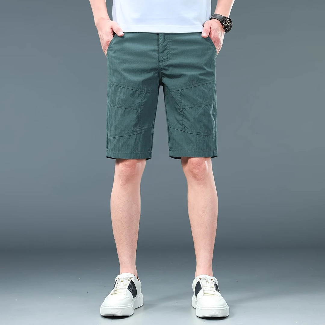 轻奢时尚夏季薄款五分休闲短裤男修身直筒透气商务休闲5分中裤子