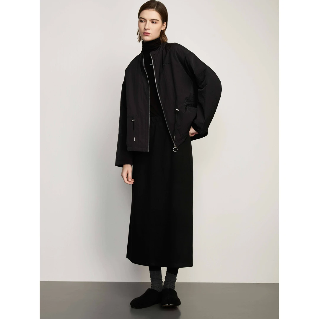 ArcDot品牌小条领简约抽绳棉服
