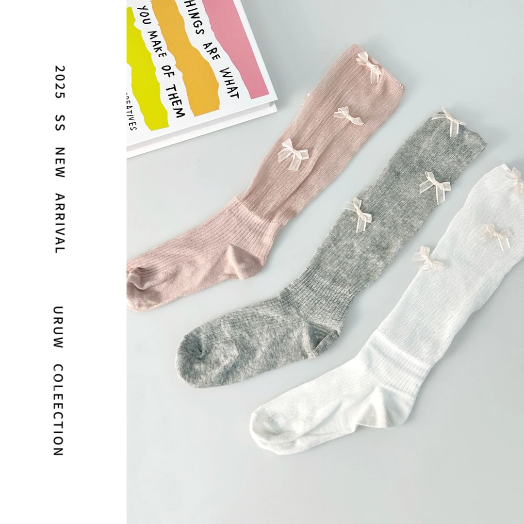【颖子定制】夏季薄款芭蕾风蝴蝶结中筒袜休闲时尚百搭小腿袜 5059