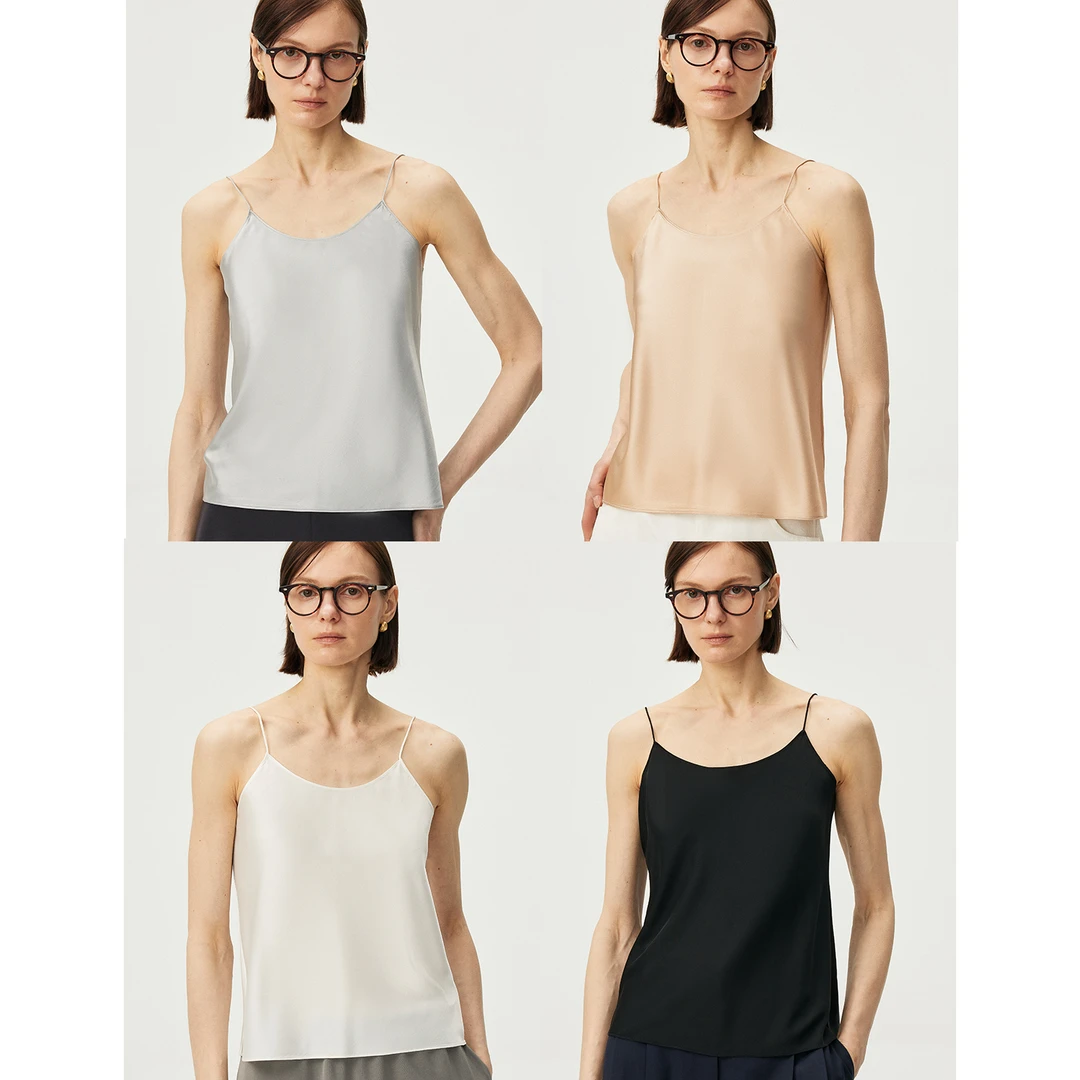 MARIUSMARIUS高品质时尚悬垂顺滑缎面质感显瘦吊带女背心打底