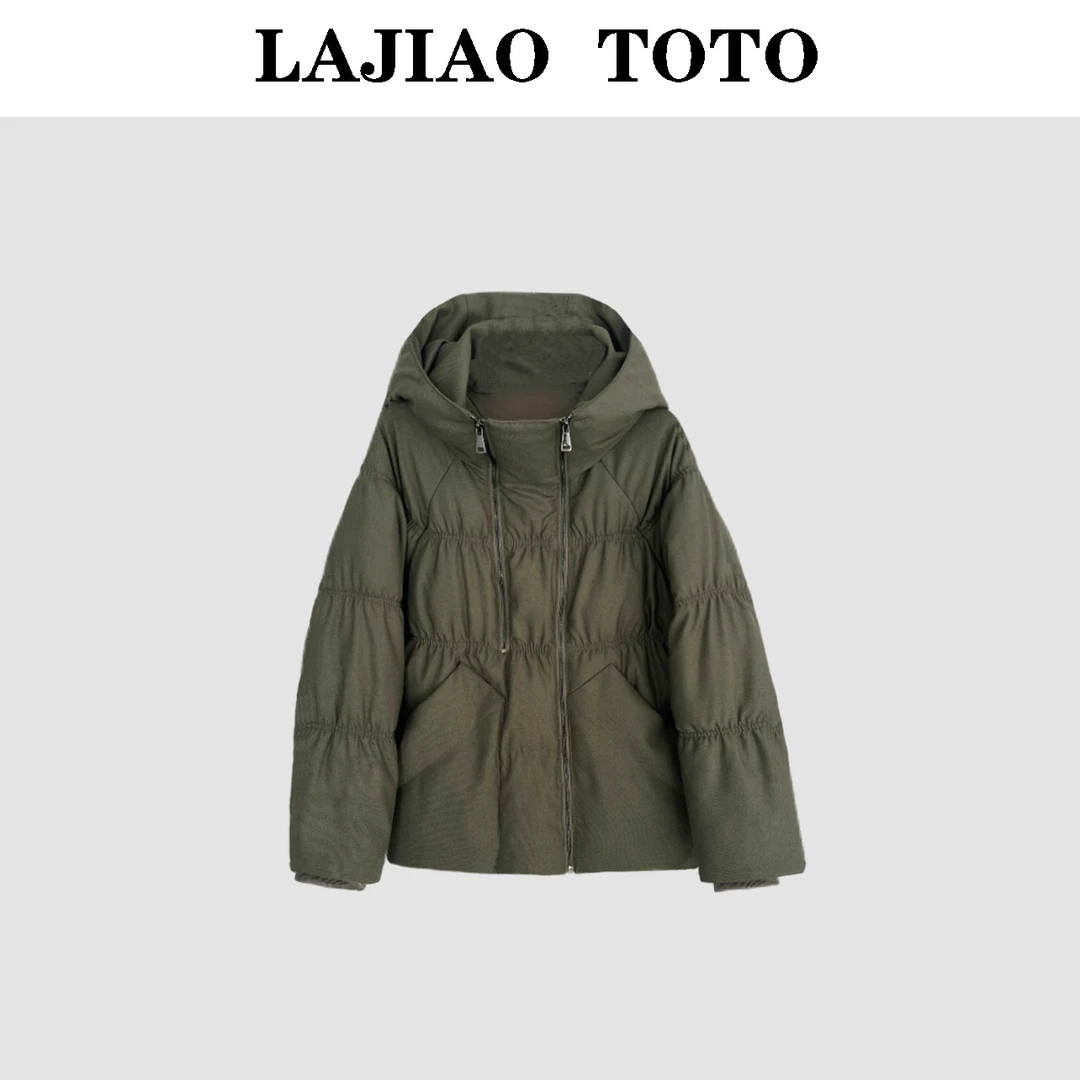 LAJIAO TOTO【双链鹅绒】冬季休闲厚款保暖宽松女鹅绒服外套#6206