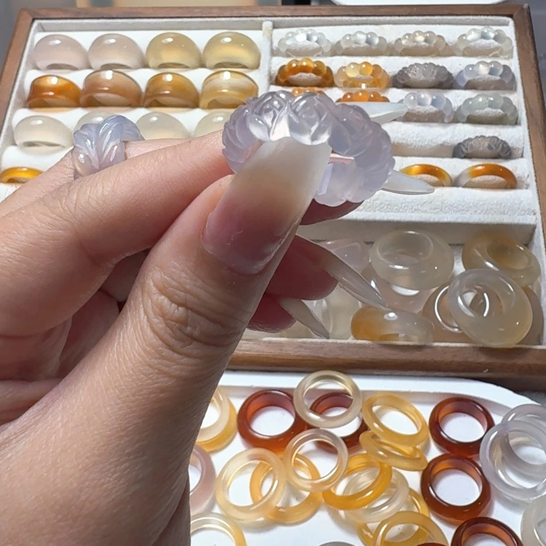 合金戒指玛瑙/玉髓204港17