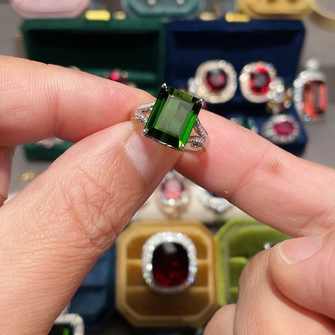 戒指碧玺18K金镶嵌7.42ct
