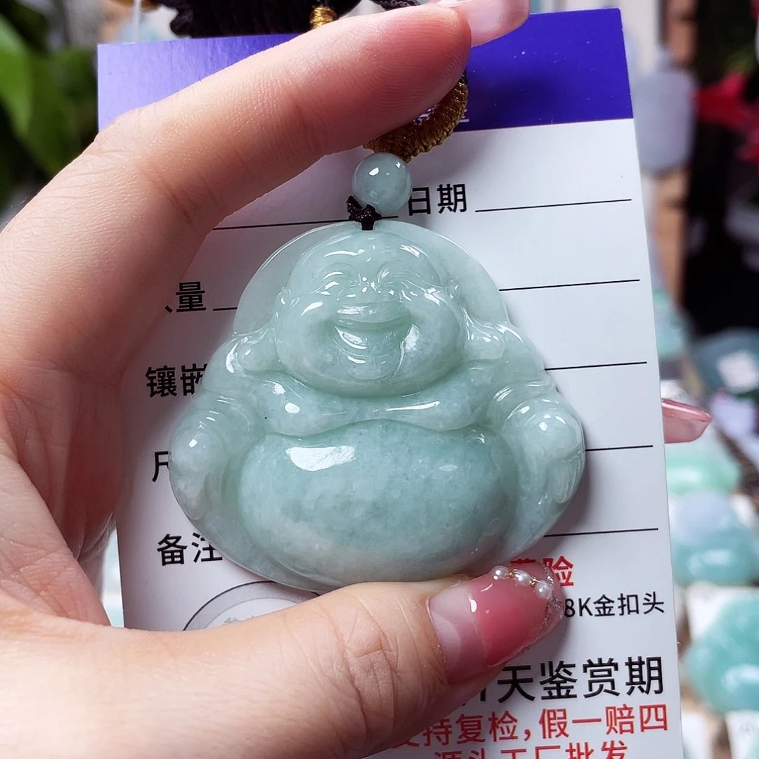 翡翠未镶嵌颈饰佛公02
