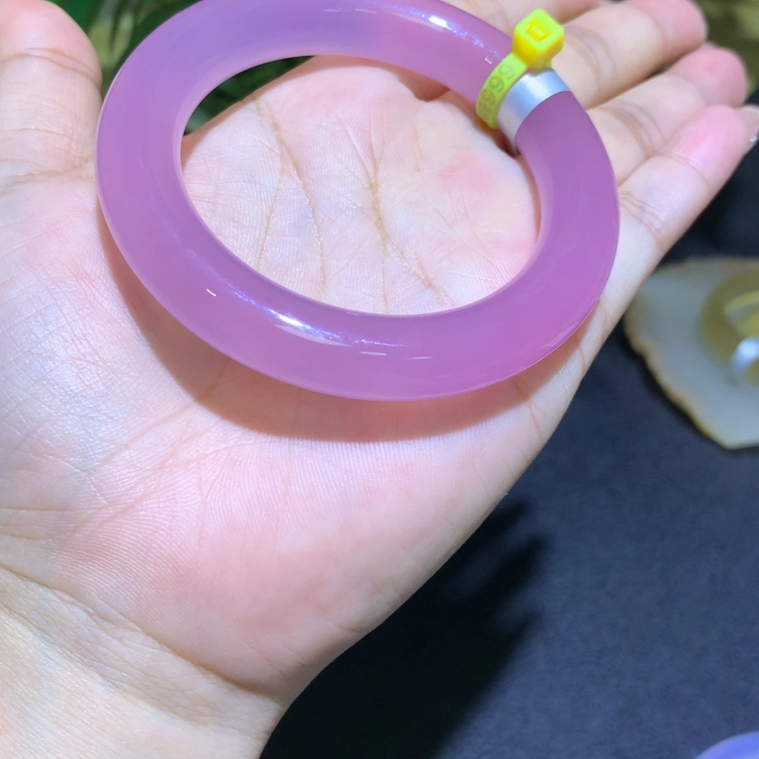 手镯玛瑙/玉髓未镶嵌葡萄紫圆条