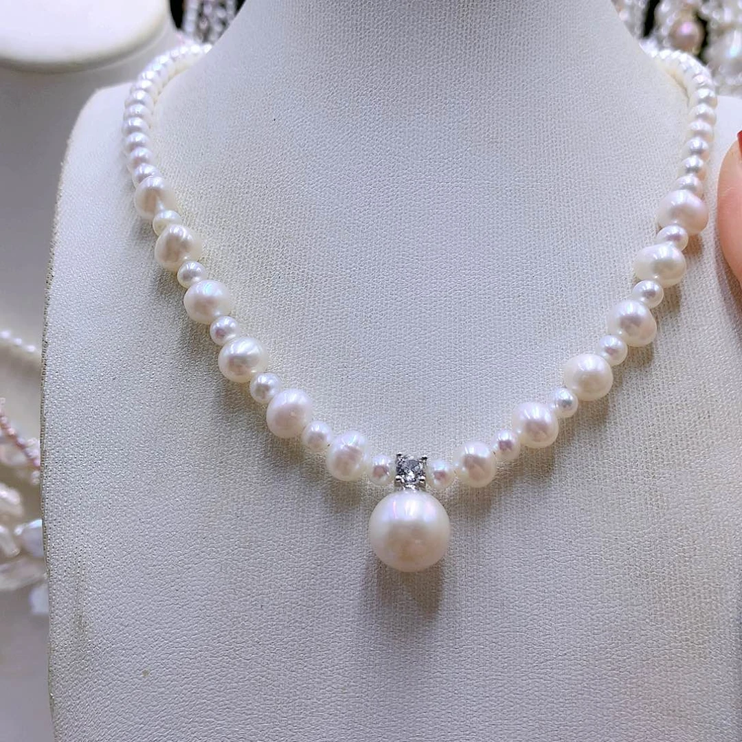 银S925镶嵌耳饰淡水珍珠