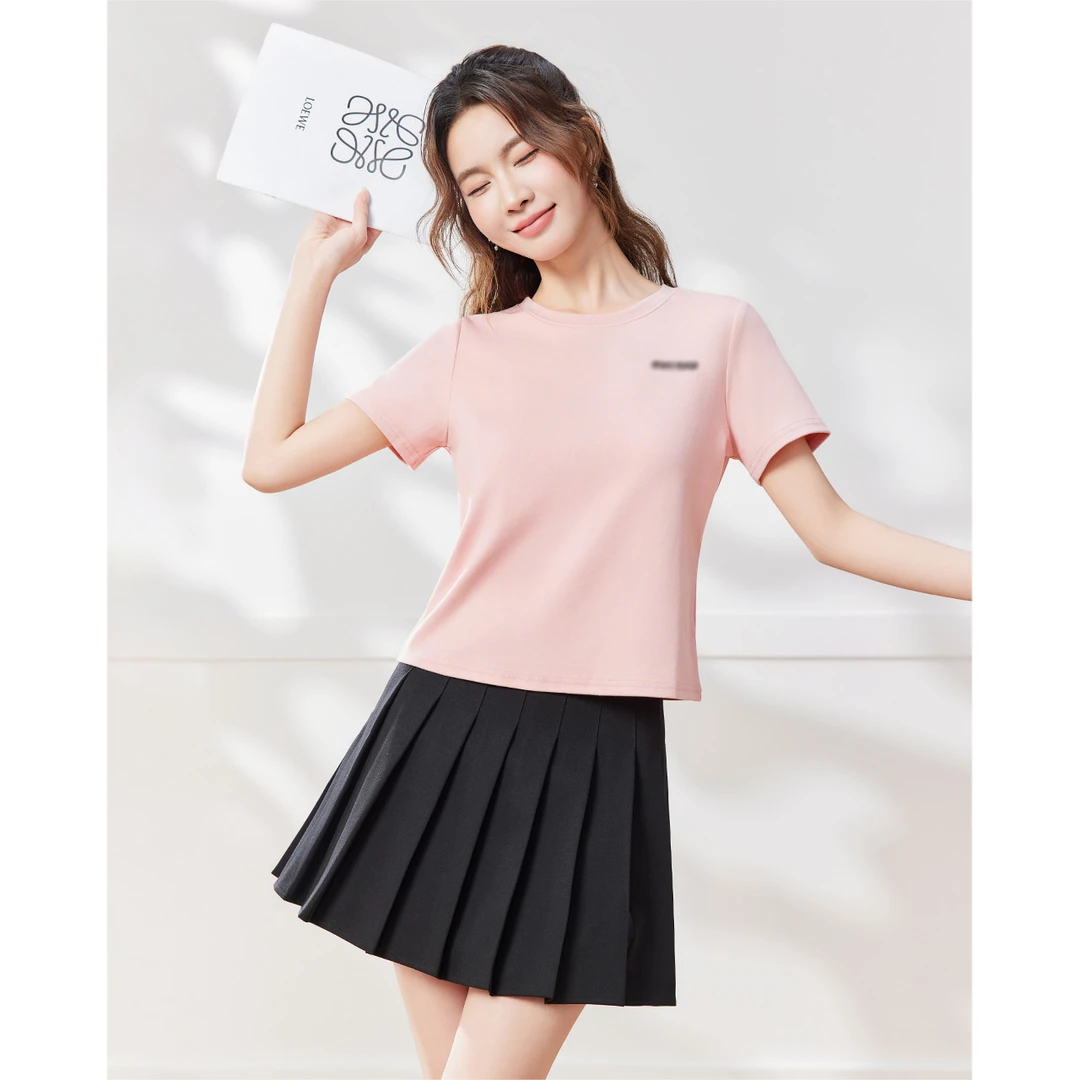 IEF/爱依服短袖上衣2025夏季新款简约休闲通勤气质女T恤流光风