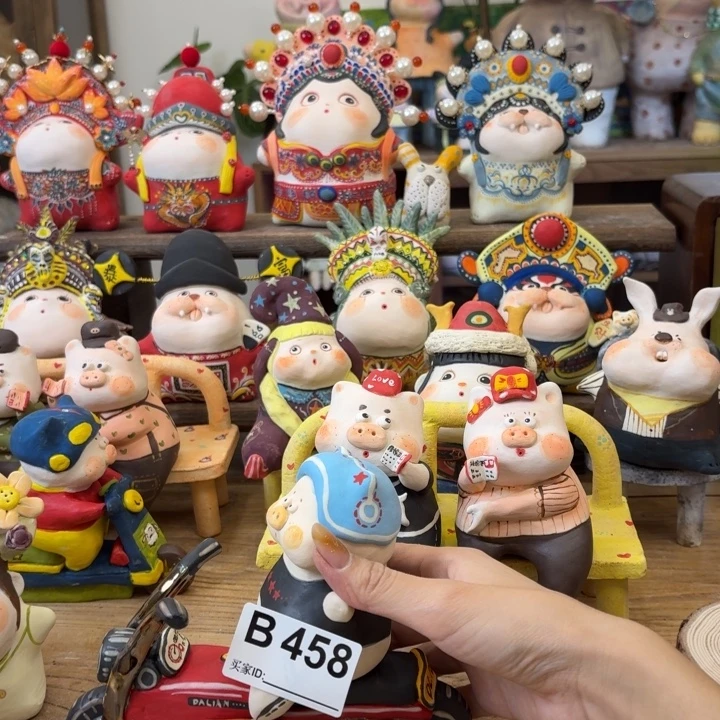 摆件手捏陶艺摆件