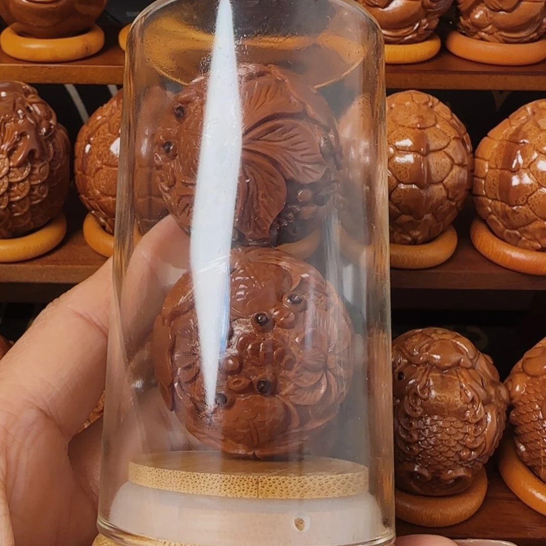 橄榄核把件?***烦金玉满堂手把件42