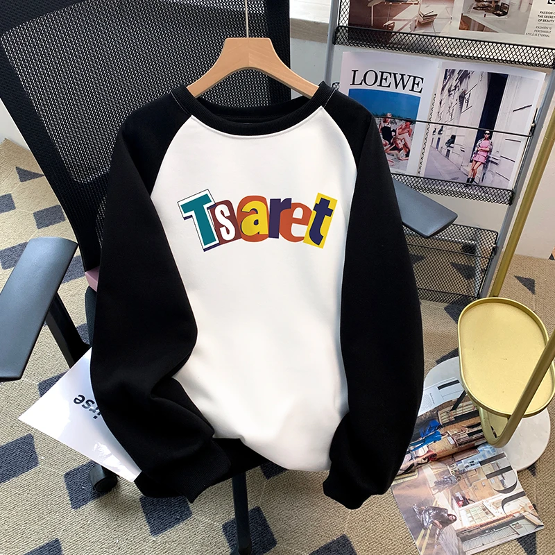 特大码300斤美式ins潮流高街字母长袖卫衣2025秋冬季重磅港味上衣